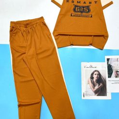 Đồ bộ quần dài bo thun áo tay ngắn in số 625 - DBO4716