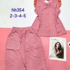 Đồ bộ mặc nhà vải kate quần lửng áo sát nách bèo - DBO4725