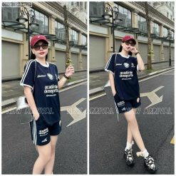 đồ bộ quần đùi áo thun in nhiều chữ - DBO4728