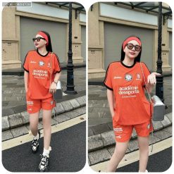 đồ bộ quần đùi áo thun in nhiều chữ - DBO4728