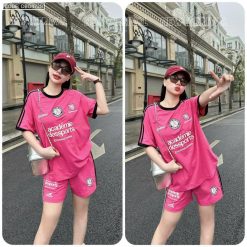 đồ bộ quần đùi áo thun in nhiều chữ - DBO4728