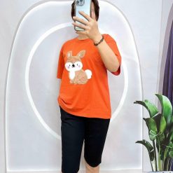 Đồ bộ quần lửng đen áo tay ngắn in hình con sóc - DBO4729