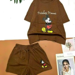 đồ bộ quần đùi áo tay ngắn in hình chuột - DBO4733