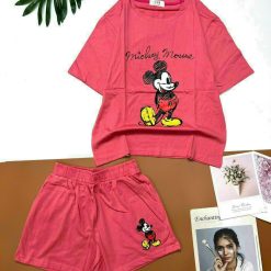 đồ bộ quần đùi áo tay ngắn in hình chuột - DBO4733