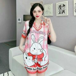 Đồ bộ quần đùi latin áo tay ngắn cổ bẻ in nhiều hình - DBO4740