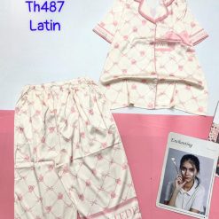 Đồ bộ quần lửng latin áo tay ngắn cổ bẻ in nhiều hình - DBO4742