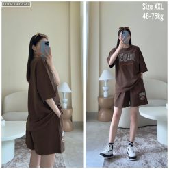 Đồ bộ quần đùi áo tay ngắn in chữ Singal - DBO4743