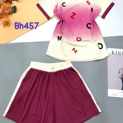 đồ bộ quần đùi áo tay ngắn loang in nhiều chữ - DBO4745