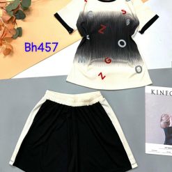 đồ bộ quần đùi áo tay ngắn loang in nhiều chữ - DBO4745