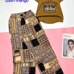 Đồ bộ mango quần dài trơn áo tay - DBO4747
