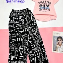 Đồ bộ mango quần dài trơn áo tay - DBO4747