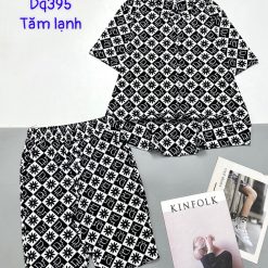 Đồ bộ tăm lạnh quần ngố áo sơ mi nhiều hoạ tiết - DBO4756