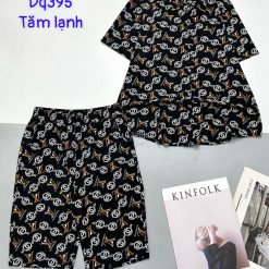 Đồ bộ tăm lạnh quần ngố áo sơ mi nhiều hoạ tiết - DBO4756