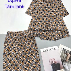 Đồ bộ tăm lạnh quần ngố áo sơ mi nhiều hoạ tiết - DBO4756