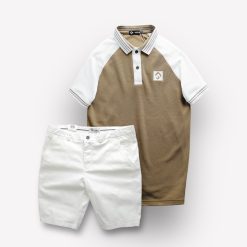 Set Bộ Nam Áo Polo Cổ Bẻ Phối Màu Quần Short Kaki Rurumen Cao Cấp - SBN121