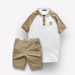Set Bộ Nam Áo Polo Cổ Bẻ Phối Màu Quần Short Kaki Rurumen Cao Cấp - SBN121