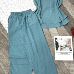 Đồ bộ quần dài áo hai dây đũi hạt trơn - DBO4765