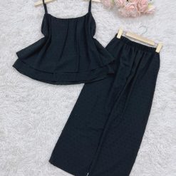 Đồ bộ quần dài áo hai dây đũi hạt trơn - DBO4765