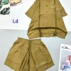 Đồ bộ quần đùi áo sơ mi tay ngắn in chữ kiểu - DBO4770
