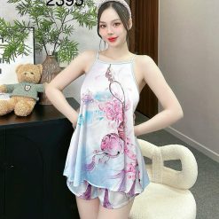 Đồ bộ quần đùi latin áo yếm in nhiều hoạ tiết đẹp - DBO4773