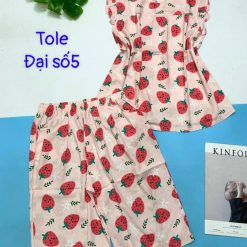 Đồ bộ vải tole số 5 quần lửng áo sát nách bèo nhiều hoạ tiết và thú - DBO4774