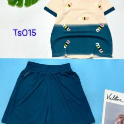 Đồ bộ tăm lạnh loang 2 màu quần đùi áo cổ tròn tay ngắn in chữ - DBO4779