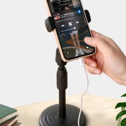 Combo 3 Giá Đỡ Điện Thoại Để Bàn - Kẹp Điện Thoại Livestream Quay Video 2 Tầng - Giá Màu Đen Đế Tròn Xoay 360 Độ 29.5xcm - KEPDT01