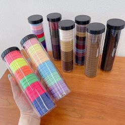 Combo 3 Dây Thun Cột Tóc Co Giãn Mềm Mại - Hộp 20 Dây Thun Buộc Tóc Trơn - Giao Ngẫu Nhiên Hộp 19.5cm - CBCOTTOC01