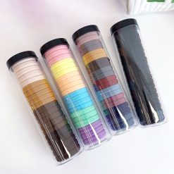 Combo 3 Dây Thun Cột Tóc Co Giãn Mềm Mại - Hộp 20 Dây Thun Buộc Tóc Trơn - Giao Ngẫu Nhiên Hộp 19.5cm - CBCOTTOC01