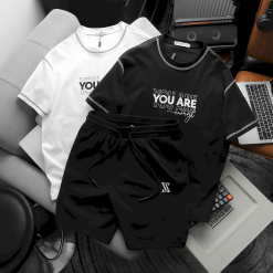 Set Bộ Nam Quần Short Thun Pack Horse Áo Thun Cổ Tròn In Chữ You Are Enough - SBN122
