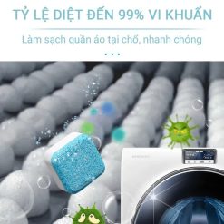 Combo 3 Hộp 12 Viên Tẩy Lồng Máy Giặt - Viên Vệ Sinh Lồng Giặt Tẩy Sạch Cặn Bẩn Vi Khuẩn Gây Mùi 9x8x5cm - CBVIENTAYVS01