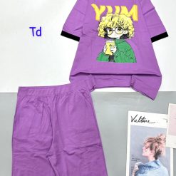 Đồ bộ quần lửng áo tay ngắn in hình bé tóc rối - DBO4784