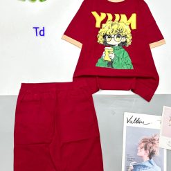 Đồ bộ quần lửng áo tay ngắn in hình bé tóc rối - DBO4784