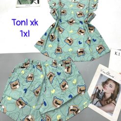 Đồ bộ vải tonl form lớn quần đùi áo sát nác - DBO4790