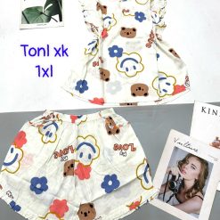 Đồ bộ vải tonl form lớn quần đùi áo sát nác - DBO4790