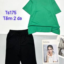 Đồ bộ quần lửng quần đen áo thun trơn - DBO4796