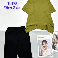 Đồ bộ quần lửng quần đen áo thun trơn - DBO4796