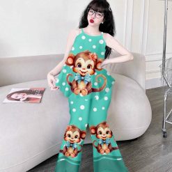 Đồ bộ mango siêu mát quần dài áo yếm nhiều hoạ tiết - DBO4797