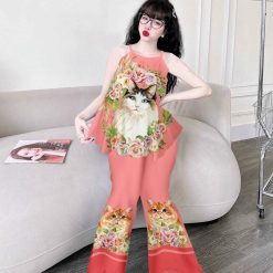 Đồ bộ mango siêu mát quần dài áo yếm nhiều hoạ tiết - DBO4797