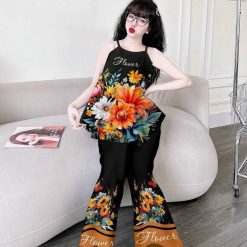 Đồ bộ mango siêu mát quần dài áo yếm nhiều hoạ tiết - DBO4797