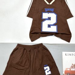 đồ bộ quần đùi áo tay ngắn cổ V in số 2 black - DBO4800