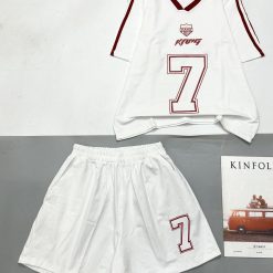 đồ bộ quần đùi áo tay ngắn cổ V in số 7 - DBO4801