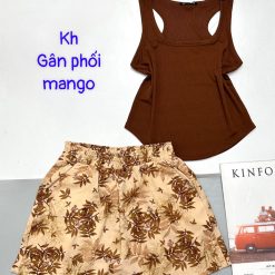 Đồ bộ quần đùi mango áo ba lỗ gân - DBO4802