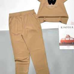 Đồ bộ gân tăm quần dài áo tay ngắn in chữ W - DBO4803