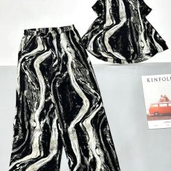 Đồ bộ mango quần dài áo sát nách nhiều hoạ tiết - DBO4804