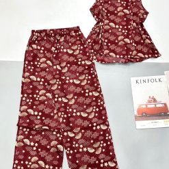 Đồ bộ mango quần dài áo sát nách nhiều hoạ tiết - DBO4804