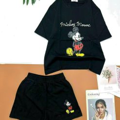 đồ bộ quần đùi áo tay ngắn in nhìn chuột - DBO4805