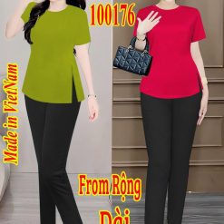 Đồ bộ quần dài đen áo thun trơn tăm 2 da - DBO4806