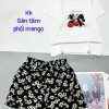 Đồ bộ quần đùi mango áo thun tay ngắn vải gân tăm - DBO4807