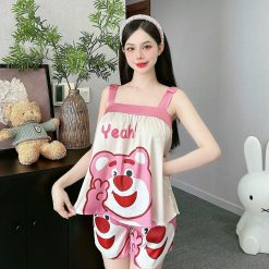 Đồ bộ quần đùi latin áo dây bản nhiều hình dễ thương - DBO4808